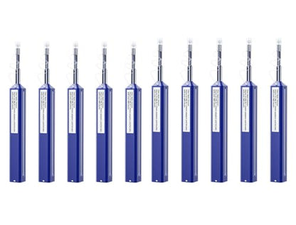 LC Fiber Cleaner Pen - 10 Pack - 1.25mm LC Fiber Optic Cleaning Pen with Dual Action Connector Cleaner & Endface Cleaning Action
