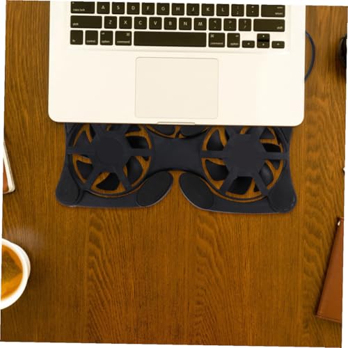 Portable Laptop Cooling Pad with Dual USB Fans, Foldable Black Notebook Cooler Stand for Office and Travel, Lightweight Computer Cooler Fan Pad for Gaming and Work