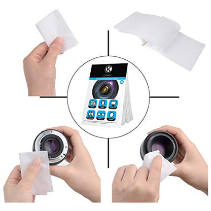 Lens Cleaning Paper Tissue 6X booklets/300 Sheets + Double Sided Cleaning Cloth - Lens Cleaning Paper for Use on Camera Lenses - Double-Sided Cleaning Cloth for Use on Electronic Screens