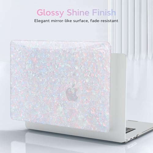 BELKA for MacBook Pro 13 inch Case M2 M1 2025 2024 2023 2022 2021-2016 | Model A2338 A2251 A2289 A2159 A1989 A1708 A1706, Plastic Hard Shell Case with Keyboard Cover & Screen Protector, Shiny Pearl - color: Shiny Pearl