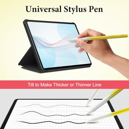 Universal Stylus Pen for iPad iPhone Android Tablets, No Bluetooth or Pairing Needed, USB-C Fast Charging, 4 LED Battery Indicators, Works with Most Touchscreen Devices, Yellow Gradient