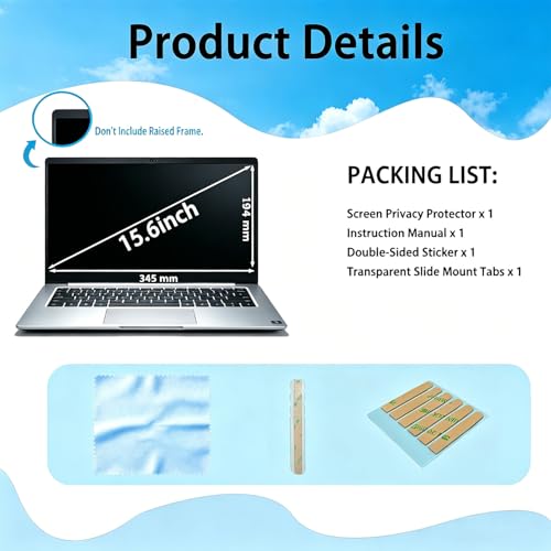15.6 Inch 16:9 Laptop Privacy Screen Filter - 26° privacy screen | 26° privacy screen, Computer Monitor Privacy Shield and Anti-Glare Protector
