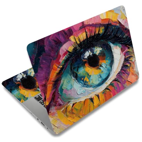 SUPERDANT Hand Drawn Eye Pattern Laptop Skin Sticker Decal Universal Vinyl Notebook Cover Fits 12 13 13.3 14 15.4 15.6 Inches Removable Waterproof Laptop Protector - style: Hand Drawn Eye