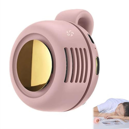 Portable Silent Mini Bladeless Electric Fan, Hands Free Shirt and Waist Clips Whirlwind Fans, USB Rechargeable Neck Fan for Outdoor & Travel & Office, Travel Accessories, Gift (Pink)