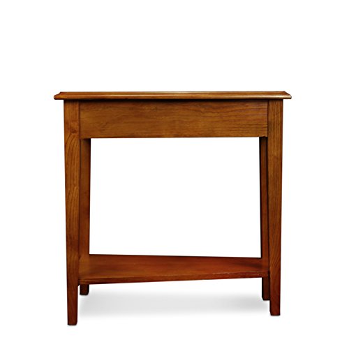 Leick Home 9035-MED Recliner Wedge Table with Shelf, Medium oak, 24 in x 15 in x 24 in - color: Medium Oak