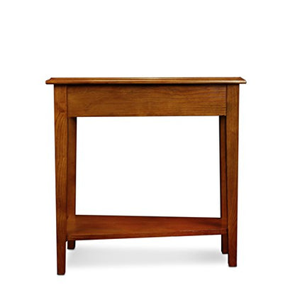 Leick Home 9035-MED Recliner Wedge Table with Shelf, Medium oak, 24 in x 15 in x 24 in - color: Medium Oak