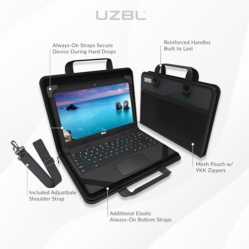 13-14 Inch Zip Lite Always-on Chromebook Protective Hard Case with Accessory Pouch & Shoulder Strap (40 Pack) - size: 40-Pack