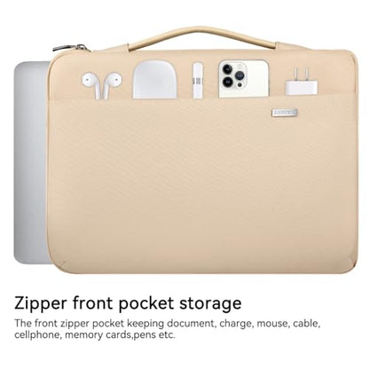 LANDICI 360°Laptop Sleeve Case 15.6 16 Inch Compatible with MacBook Pro 16 M1/M2/M3/M4 2019-2025, 15.6-16” Hp Dell Lenovo Acer Asus, Waterproof Computer Bag Cover with Handle, Apricot - color: Apricot, size: 15.6-16 inch