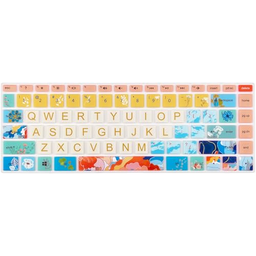 Keyboard Cover for HP 14" Laptop/HP Pavilion x360 14M-BA/CD 14M-DH 14-BF 14-cm 14-CF 14-DF 14-dk 14-DS 14-dq 14-FQ Series, 14-dq0020nr/dq0030nr, 14-fq1025nr/fq0033dx, Litter Flowers - color: Litter Flowers