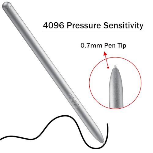 Galaxy Book 5 Pro 360 Pen for Samsung Book Pro 5/4 360 S Pen Compatible for Samsung Galaxy Book 5/4 360 Stylus Pen with Pen Nibs Replacement (Silver) - color: Silver