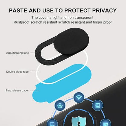 6-Pack Laptop Camera Cover Slide Ultra-Thin Privacy Shield | Camera cover slide, ultra-thin, strong adhesive no residue, for laptop phone tablet, privacy protection, 6-pack.