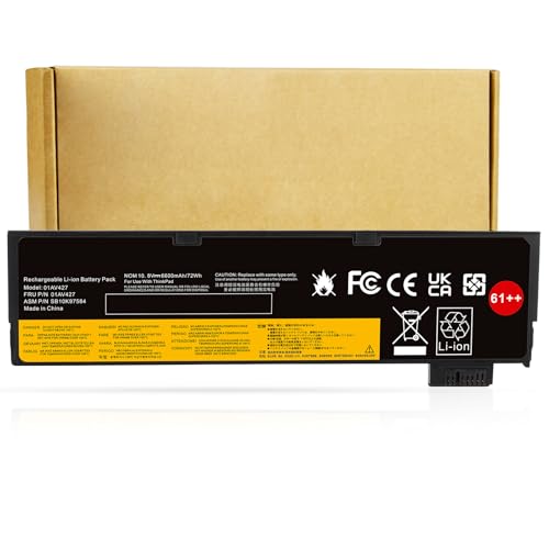 T480 T470 01AV427 61++ Laptop Battery Replacement for Lenovo Thinkpad A475 A485 T570 T580 TP25 P51S P52S Series Notebook 01AV492 01AV427 01AV428 01AV425 SB10K97584 SB10K97585 11.25V 72Wh 6000mAh - size: 01AV427 8.86 3.15 1.38in
