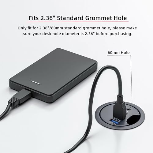 USB 3.0 Hub Sound Card USB-C 2 Port USB 60mm Desk Grommet Splitter Dock Station Headphone Mic Audio Interface for Desktop PC Desk - style: USB-C+2USB+Mic Audio