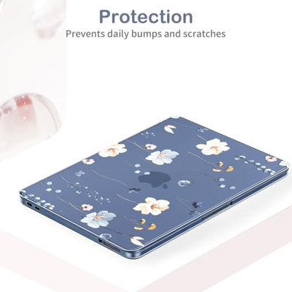 Feams for MacBook Neo 13 Inch Case 2026 A3404, Stylish Protective Clear Case Hard Shell Transparent Cover for MacBook Neo 13 Inch 2026 (A18 Pro Chip) with Keyboard Cover, Simple Flower - color: Simple Flower