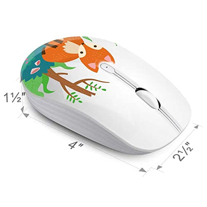 JUHOO Wireless Mouse with Nano Receiver for PC, Laptop, Notebook, Computer, MacBook, Less Noise, Portable Mobile Optical Mice.(Fox) - style: Fox
