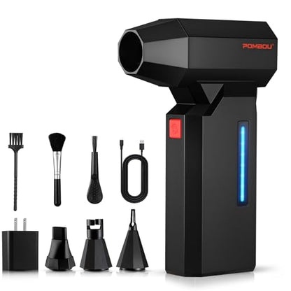 Compressed Air Duster, 130000RPM Electric Air Duster with Brushless Motor, 5 Gear Adiustable Cordless Air Blower, Rechargeable Mini Blower for PC, Keyboard, Home Cleaning, Outdoor and Car