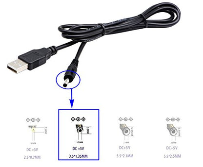 USB 2.0 A Male to DC 3.5x1.35mm Male Adapter Cable 5 Volt DC Barrel Power Jack Charging Cable for Tablet, Electronic Dog, Access Control Attendance (1M/3.3ft, DC 3.5x1.35mm)(2packs) - color: 1M DC 3.5x1.35mm