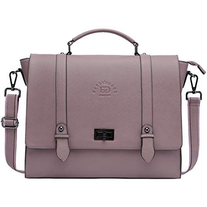 Women's 17 Inch Laptop Briefcase, Vintage Purple Saffiano Eco-leather, Multi-Compartment, 3 lb Weight Capacity - size: 17.3-inch