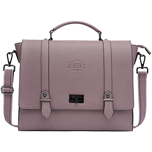 Women's 17 Inch Laptop Briefcase, Vintage Purple Saffiano Eco-leather, Multi-Compartment, 3 lb Weight Capacity - size: 17.3-inch