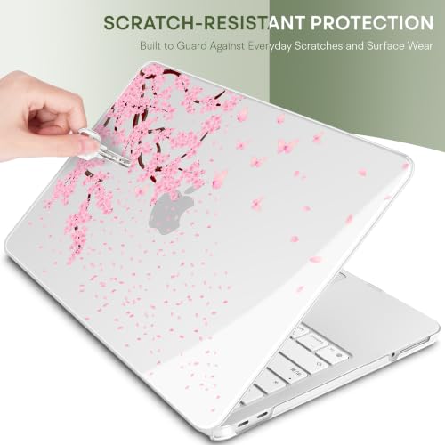 Compatible with MacBook Neo 13 inch (2026 Release A3404) (A18 Pro) with Liquid Retina Display, Printed Slim Protective Case with Screen Protector & Keybaord Cover, Sakura & Flying - color: Sakura & flying
