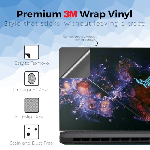 Laptop Skin Compatible with Asus ROG Strix G16 (2025) - Andromeda - Premium 3M Vinyl Protective Wrap Decal Cover - Easy to Apply | Crafted in the USA by MightySkins - color: Andromeda, size: ROG Strix G16 (2025) Top Skin Only, style: Matte Finish