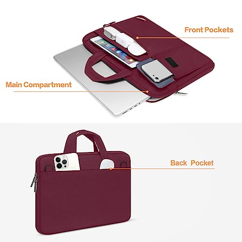 MOSISO Laptop Shoulder Bag Compatible with MacBook Pro 16 inch M5 M4 M3 M2 M1 2026-2019/Pro 15 A1398, HP Acer Dell Lenovo ASUS Notebook,Polyester Flapover Briefcase Sleeve Case, Wine Red - color: Wine Red, size: 16 inch