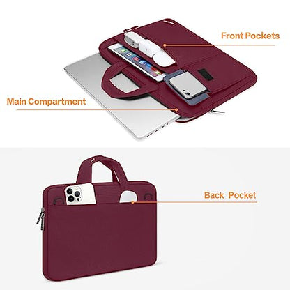 MOSISO Laptop Shoulder Bag Compatible with MacBook Pro 16 inch M5 M4 M3 M2 M1 2026-2019/Pro 15 A1398, HP Acer Dell Lenovo ASUS Notebook,Polyester Flapover Briefcase Sleeve Case, Wine Red - color: Wine Red, size: 16 inch