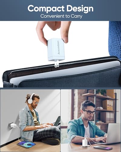 2 Pack USB C Charger Block 160W, 3-Port GaN Super Fast Charger, Dual 65W Type C Charging Block, Foldable QC3.0 Laptop Fast Charging for MacBook, iPhone, Samsung, Galaxy, iPad, Android, White