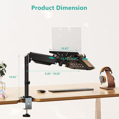 WALI Single Monitor Arm 13-32 Inch+WALI Laptop Tray Desk Mount(GSDM001+GSDM00LP)