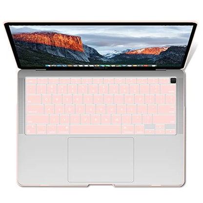 IBENZER Compatible with New MacBook Air 13 inch Case 2022 2021 2020 M1 A2337 A2179 A1932, Plastic Hard Shell Case with Keyboard Cover for Mac Retina Display with Touch ID, Sakura Pink, AT13SKPK+1 - color: Sakura Pink