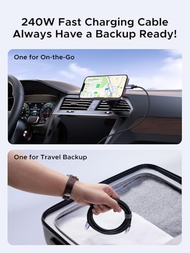 UGREEN 240W USB C Cable 2-Pack, Fast Charging for Laptops & Phones, 10FT | Compatible with MacBook Pro/Air, XPS, ThinkBook, iPhone 17/16/15, Galaxy S26/S25, Pixel 10/9, iPad Pro, Steam Deck, Switch - size: 10FT