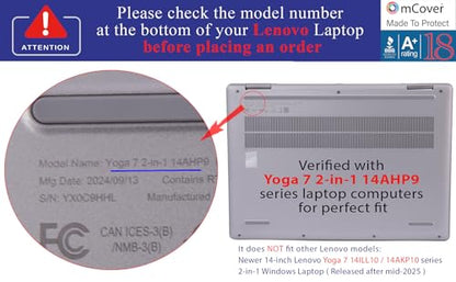 mCover case ONLY Compatible for 2023-2025 14" Lenovo Yoga 7 14IRL8 | 14IML9 | 14AHP9 Series 2-in-1 Windows Notebook Computers (NOT Fitting Any Other Models)- Green