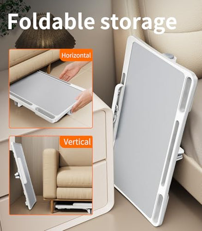 Laptop Desk for Bed,Adjustable Height Lap Desks Bed Tray,Portable Folding Couch Table with Bookstand,Car Rear Seat Sofa Floor Laptop Tray Stand for Adults Kids Eating Breakfast,Writing,Reading - size: Standard