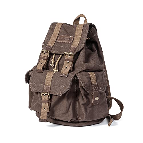 GOOTIUM 21101KA-S Specially High Density Thick Canvas Backpack Rucksack, Coffee, Small - color: Coffee, size: Small