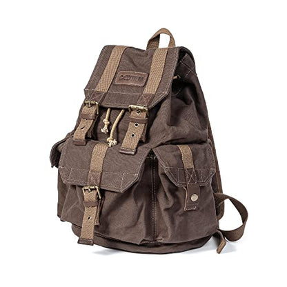 GOOTIUM 21101KA-S Specially High Density Thick Canvas Backpack Rucksack, Coffee, Small - color: Coffee, size: Small