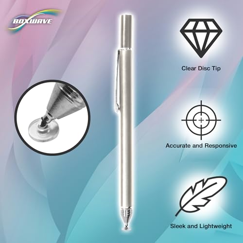 BoxWave Stylus Pen Compatible with Frunsi T11 PRO - FineTouch Capacitive Stylus, Super Precise Stylus Pen - Metallic Silver