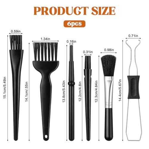 JJUNW 6Pcs Mini Keyboard Cleaning Brushes Kit, with Keycap Puller & Switch Puller PP Handle Nylon Anti Static Cleaning Brush for Computer Keyboard Motherboard Camera Small Space
