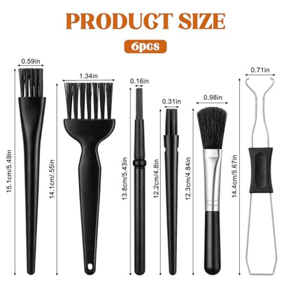 JJUNW 6Pcs Mini Keyboard Cleaning Brushes Kit, with Keycap Puller & Switch Puller PP Handle Nylon Anti Static Cleaning Brush for Computer Keyboard Motherboard Camera Small Space