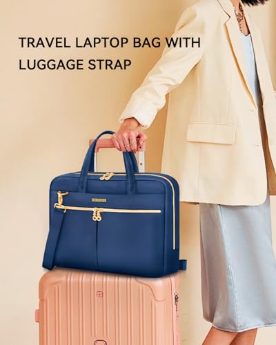 Ferkurn Laptop Bag Case Women Men Computer Bag Compatible with MacBook/HP/LG/Dell, Shoulder Strap Slim Carrying Messenger Briefcase, Blue, 15.6-16 Inch - color: Blue, size: 15-15.6 inch