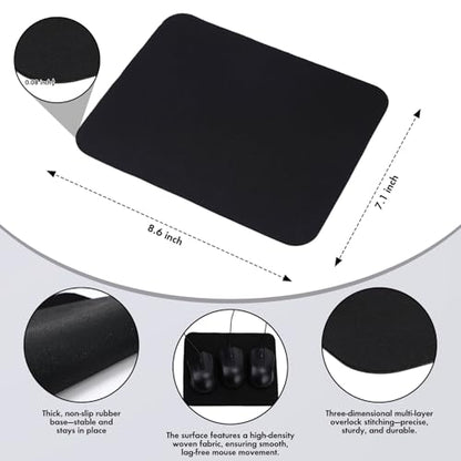 Tallew 20 Pack USB Wired Mouse with 20 Mouse Pads, 3-Button Corded Computer Mice Bulk for PC Desktop, Laptop, Office, School Classroom Use, Black
