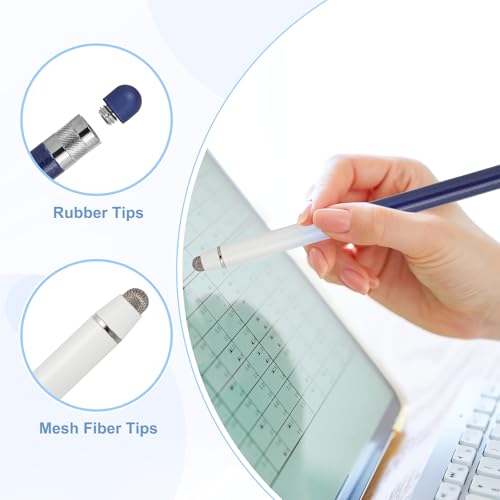 PATIKIL 4 Pcs Stylus Pens for Touch Screens, 2 in 1 High Sensitivity Universal Pen Capacitive Stylus for Phone Tablets Laptop Touch Screen Devices, Blue Pink - color: Blue Pink