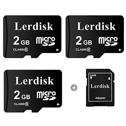 Factory Wholesale Micro SD Card 2GB Pack of 3 in Bulk MicroSD C6 with SD Adapter Produced by Authorized Licencee(2GB) - size: 2GB Class6
