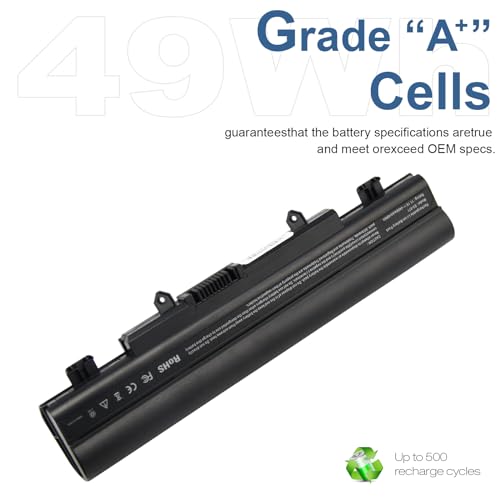 TREE.NB Laptop Battery AL14A32 for Aspire E1-571 E5-571 E5-411 E5-421 E5-511 E5-521 V3-472 V3-572 E14 E15 Touch Extensa 2509 2510 Travelmate P246 TMP246 Series, 4400mAh/11.1V/6-Cells - size: 8.05x2.03x0.78inch E5-571