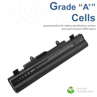 TREE.NB Laptop Battery AL14A32 for Aspire E1-571 E5-571 E5-411 E5-421 E5-511 E5-521 V3-472 V3-572 E14 E15 Touch Extensa 2509 2510 Travelmate P246 TMP246 Series, 4400mAh/11.1V/6-Cells - size: 8.05x2.03x0.78inch E5-571