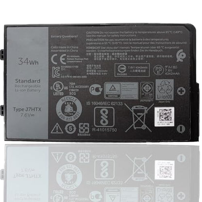 JOTACT J7HTX 7XNTR Laptop Battery Replacement for Dell Latitude 7202 7212 Rugged Extreme Tablet Series 02JT7D FH8RW （7.6V 34Wh/4342mAh 4-Cell） - size: 4.09*2.49*0.59 inch J7HTX