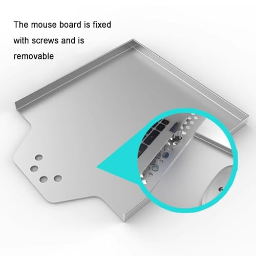 Laptop Wall Mount, Adjustable Laptop Holder with Mouse Tray, Vented Cooling Platform, Full Motion Articulating Notebook Tray, Weight Capacity 8KG, for Office, Workstation