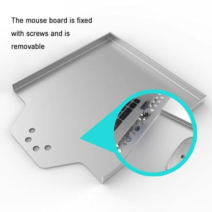 Laptop Wall Mount, Adjustable Laptop Holder with Mouse Tray, Vented Cooling Platform, Full Motion Articulating Notebook Tray, Weight Capacity 8KG, for Office, Workstation