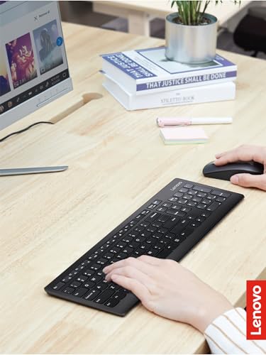 Lenovo 510 Wireless Keyboard & Mouse Combo, 2.4 GHz Nano USB Receiver, Full Size, Island Key Design, Left or Right Hand, 1200 DPI Optical Mouse, GX30N81775, Black - color: Black