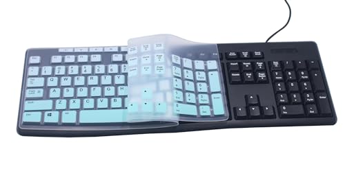 Ultra Thin Desktop PC Silicone Keyboard Cover Skin Protector Compatible for Logitech MK295 MK275 MK270 Wireless Keyboard, Logitech K200 K260 K270 MK200 MK260 Keyboard (Gradient Mint) - color: Gradient Mint