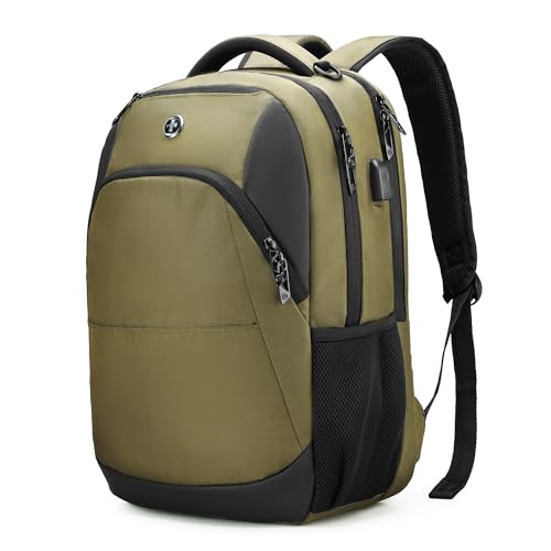 Swissdigital Design Backpack for Men & Women Fit 16 Inch Computer SD1670-26 | Travel Laptop Backpack, College Bag, Business Backpack, with USB Charging Port, RFID Protetion Pocket, Water Bottle, Olive - color: Olivev, size: 16 Inches